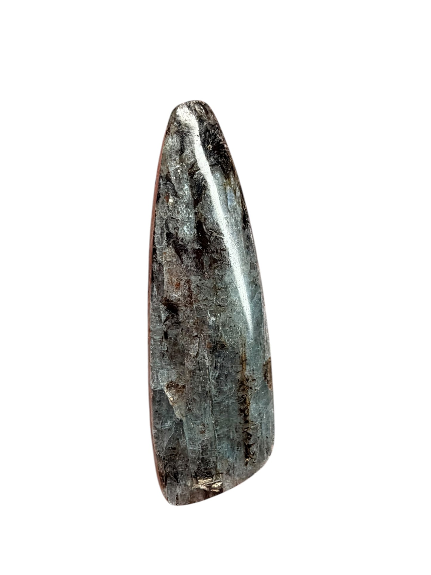 Wyoming Kyanite Cabochon Blade — Natural Finish Heavy Inclusion Specimen