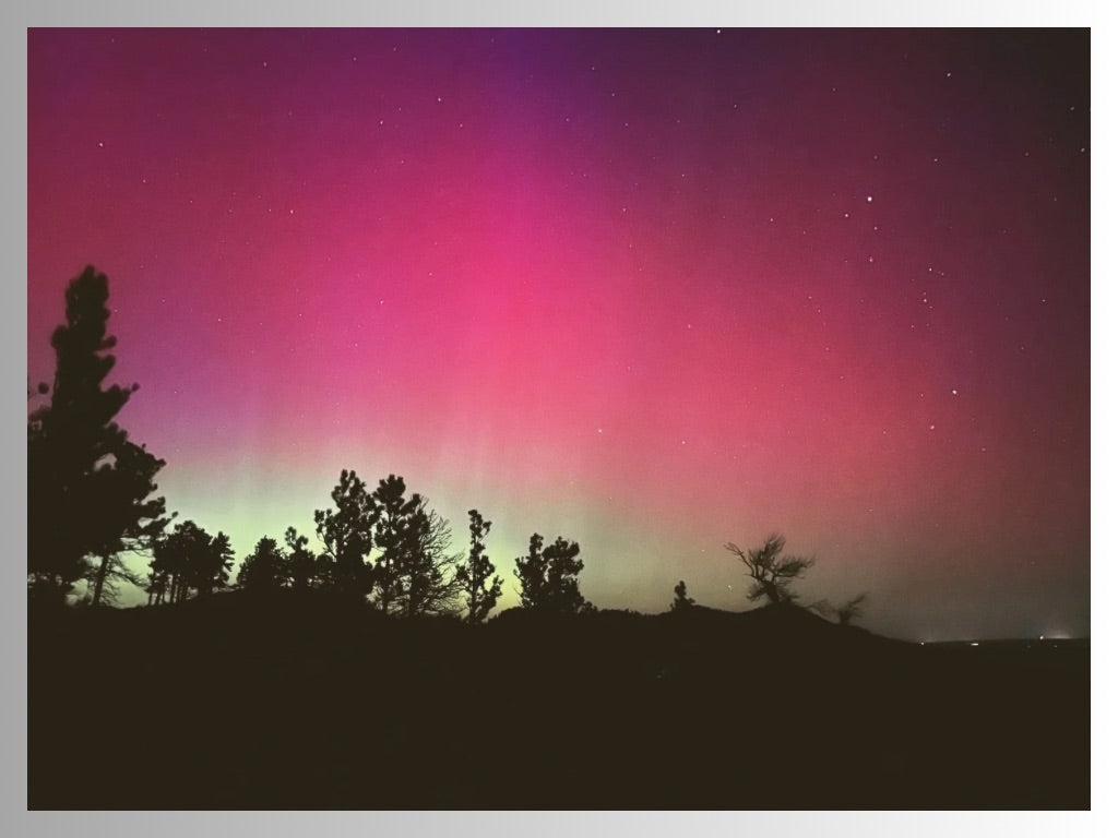 Pink Misty Sky Northern Lights