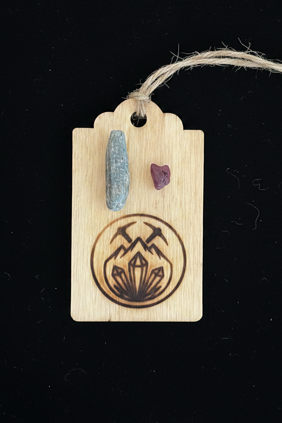 Wyoming Synergy Set — Premium | 2.10ct Natural Heart-Form Ruby & Blue Kyanite Blade | UV Fluorescent