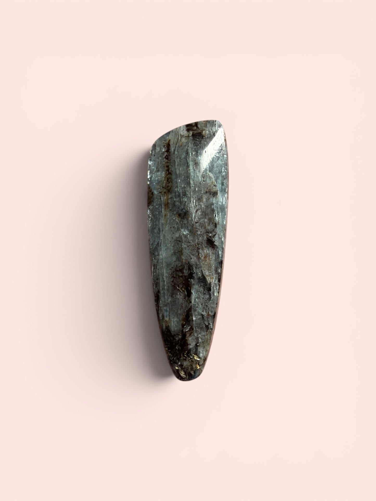 Wyoming Kyanite Cabochon Blade — Natural Finish Heavy Inclusion Specimen