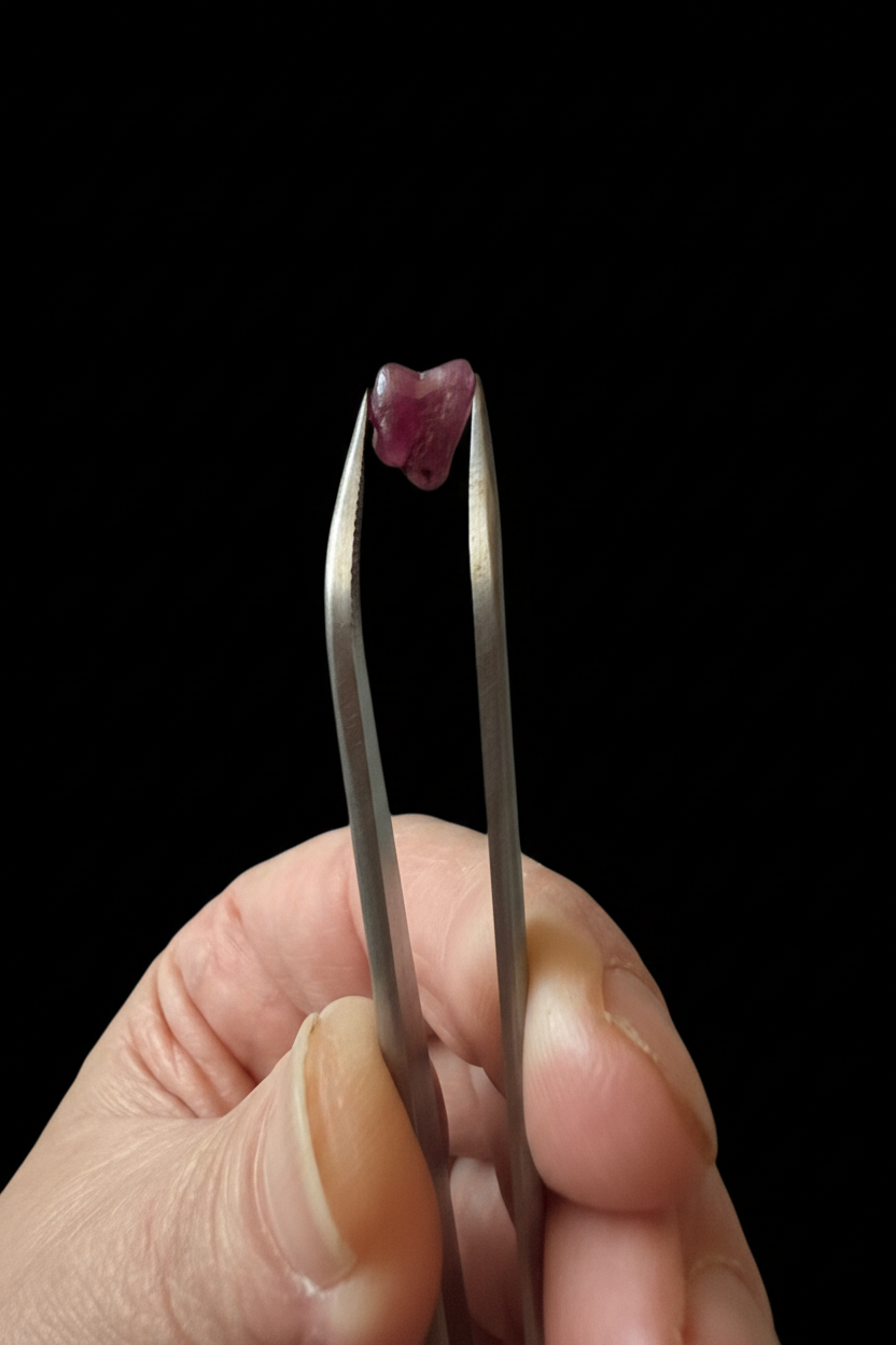 Wyoming Synergy Set — Premium | 2.10ct Natural Heart-Form Ruby & Blue Kyanite Blade | UV Fluorescent