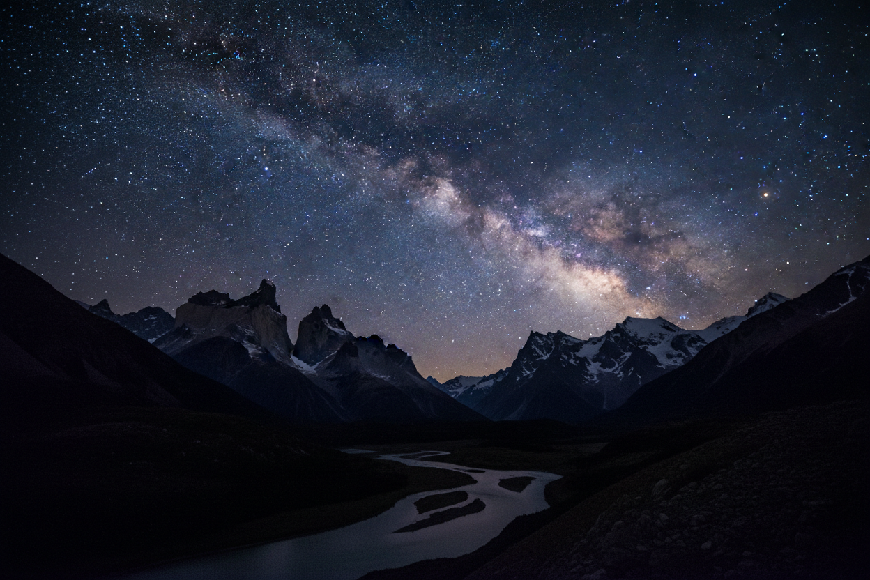 celestial starry mountaious